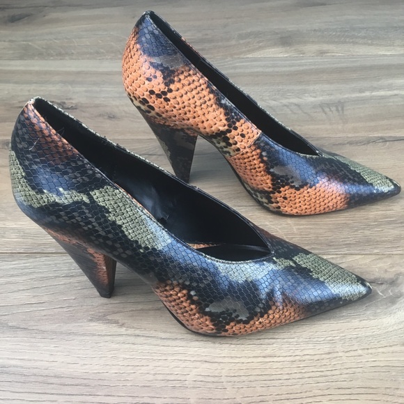 Mango Snakeskin print heels NEW 8 - Picture 5 of 8